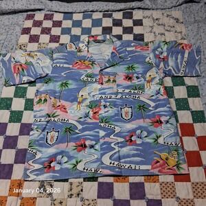 Vintage 90s Le Tigre Hawaiian Beach Surf Shirt Size Large Aloha Tropical